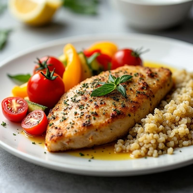 Herb-Crusted Sheet Pan Chicken with Rainbow Vegetables