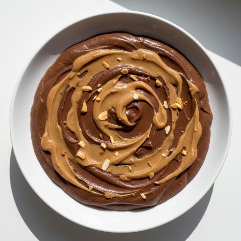 Silky Chocolate Protein Pudding with Almond Butter Swirl