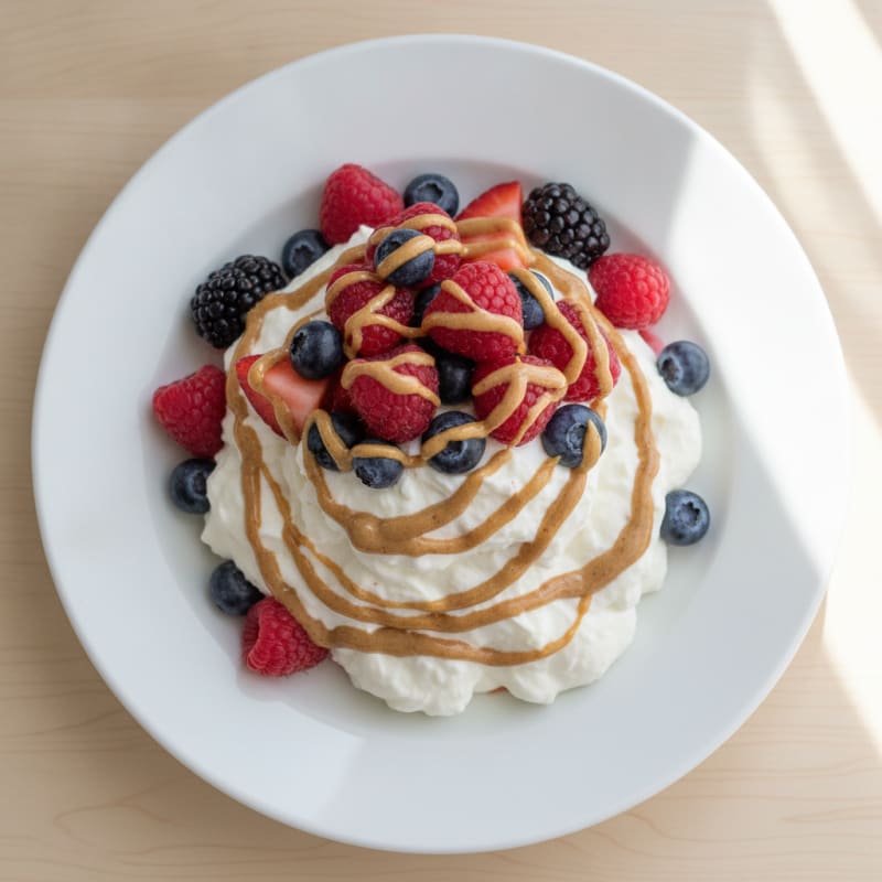 Creamy Greek Yogurt Protein Mousse with Mixed Berries