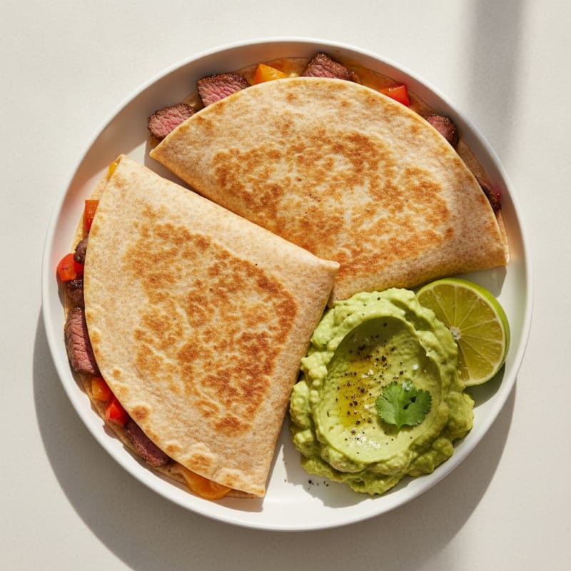 Carne Asada Quesadillas with Guacamole