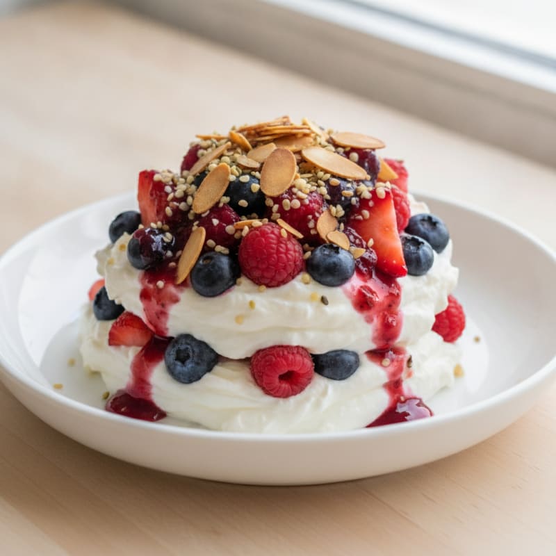 Greek Yogurt Protein Parfait with Mixed Berries