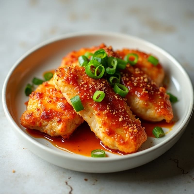 Crispy Baked Ginger-Garlic Chicken with Sweet Chili Sauce