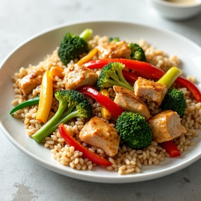 Healthy Chicken Brown Rice Stir-Fry