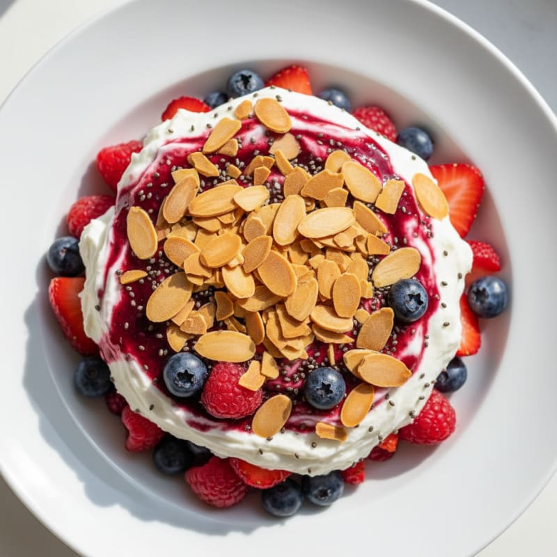 Greek Yogurt Protein Parfait with Mixed Berries