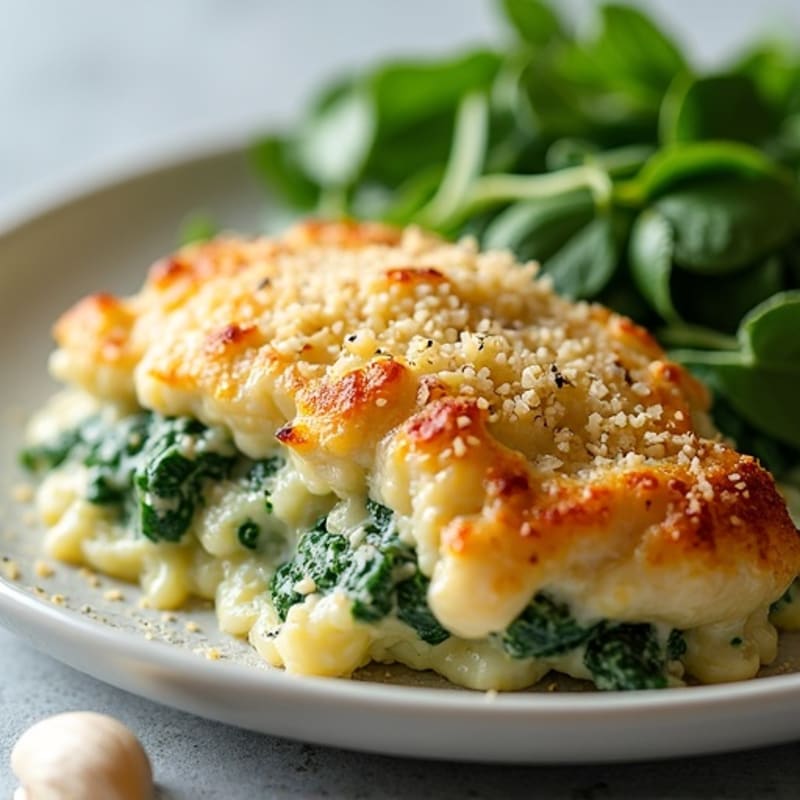 Creamy Spinach Artichoke Chicken Bake