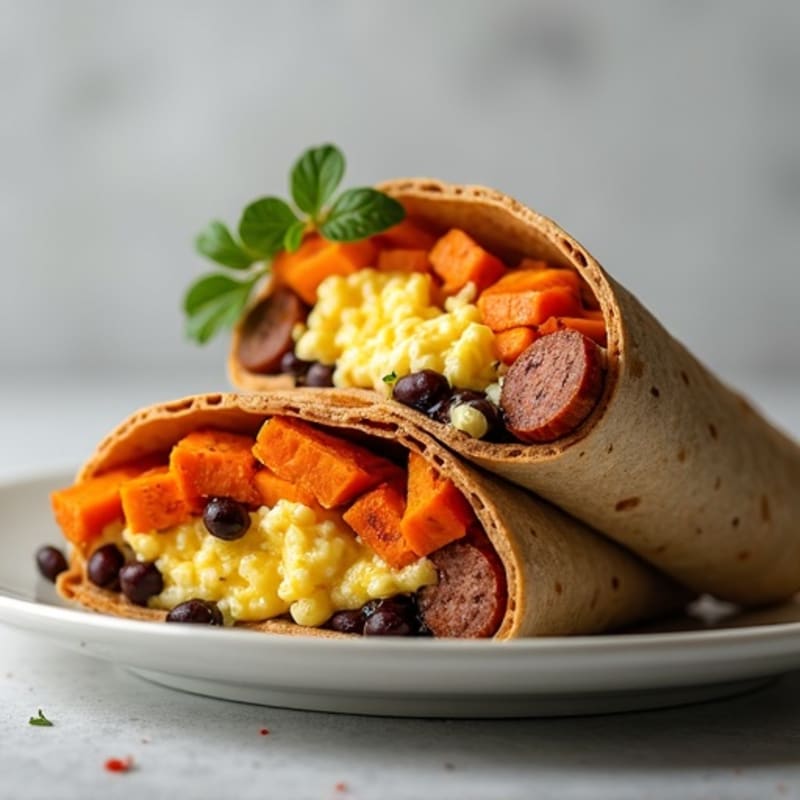Protein-Packed Sweet Potato Black Bean Breakfast Burrito