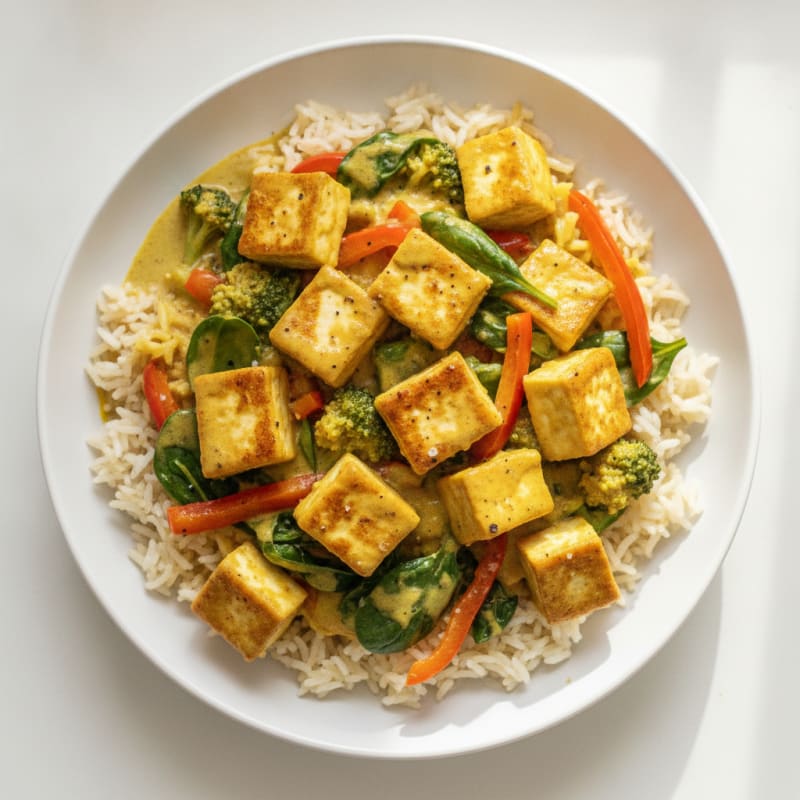 Coconut Tofu Curry with Basmati Rice