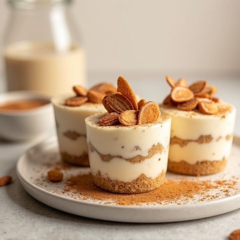 Protein-Packed Vanilla Almond Tiramisu Cups