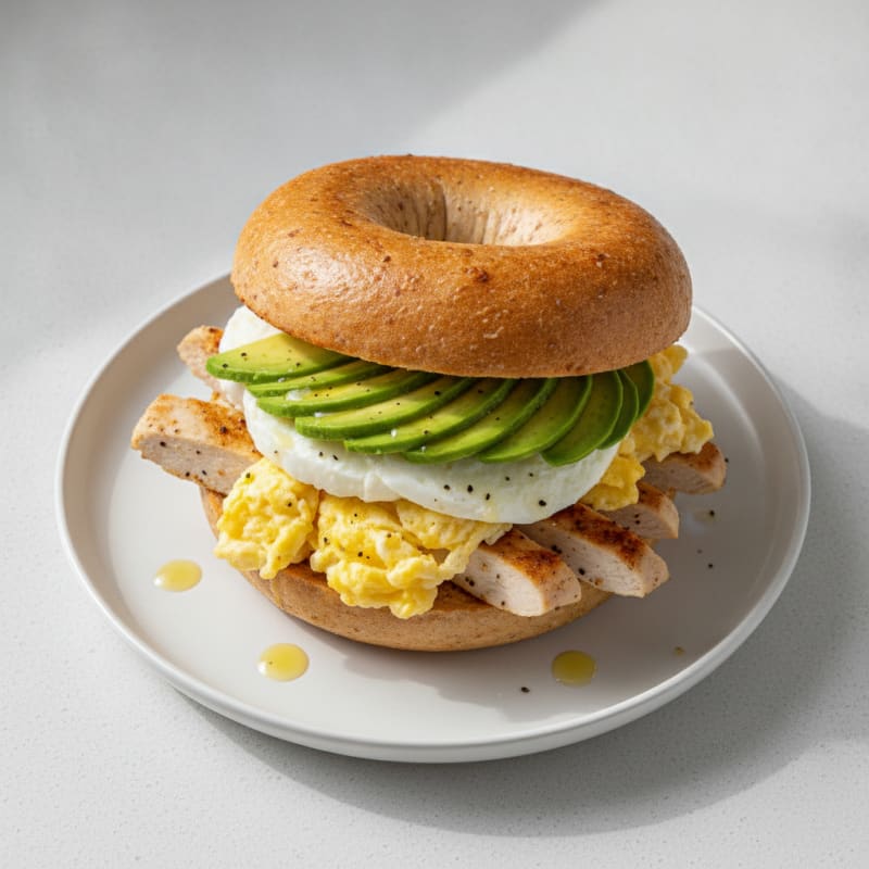 Avocado and Egg Bagel Sandwich