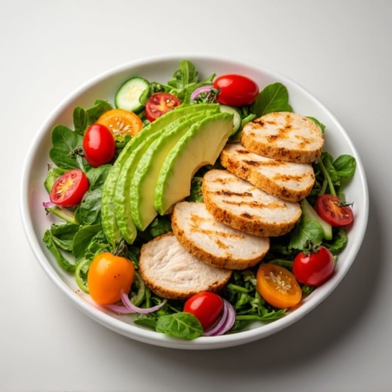 Chicken and Avocado Salad with Crunchy Veggies