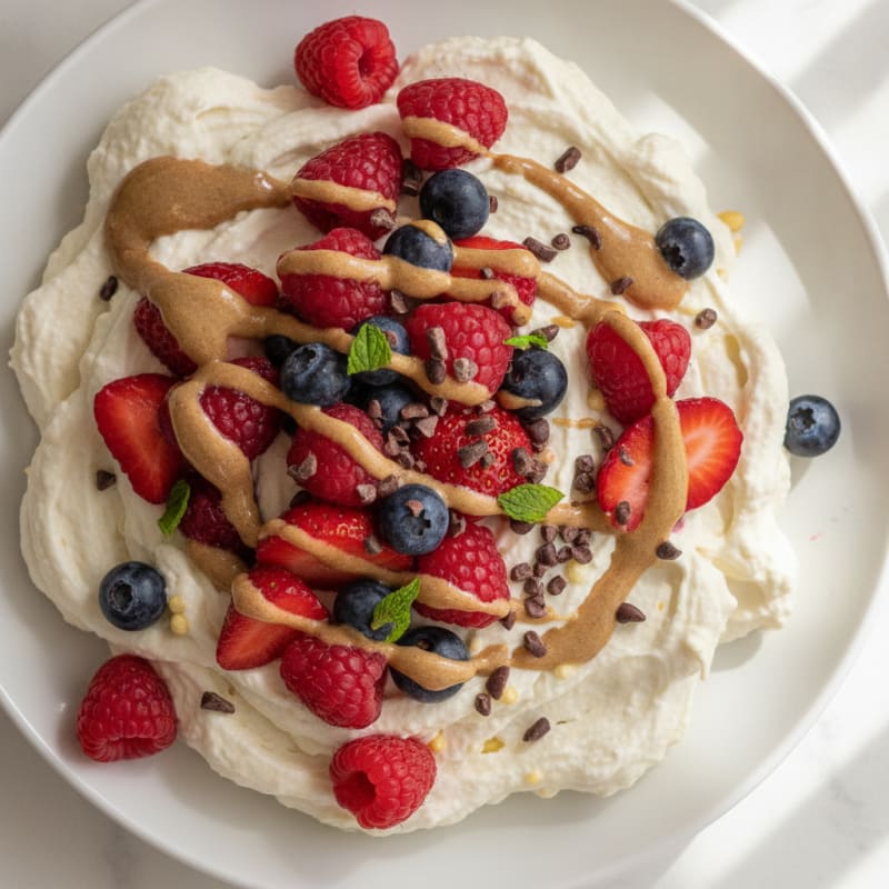 Greek Yogurt Protein Mousse with Mixed Berries