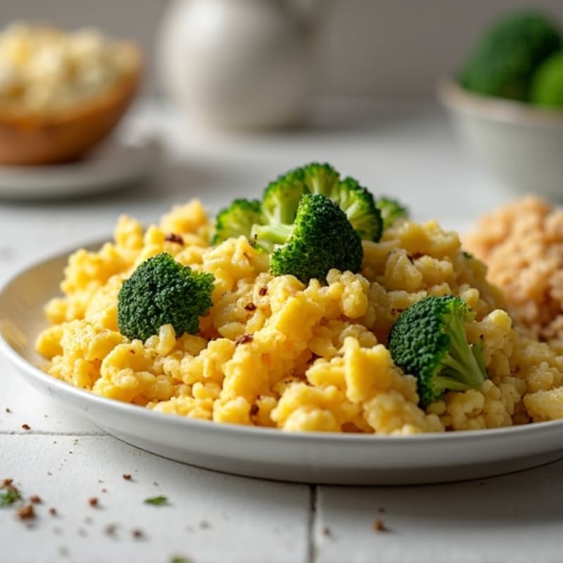 Scrambled Egg Whites with Chicken Breast, Roasted Broccoli, Baked Potato & Brown Rice