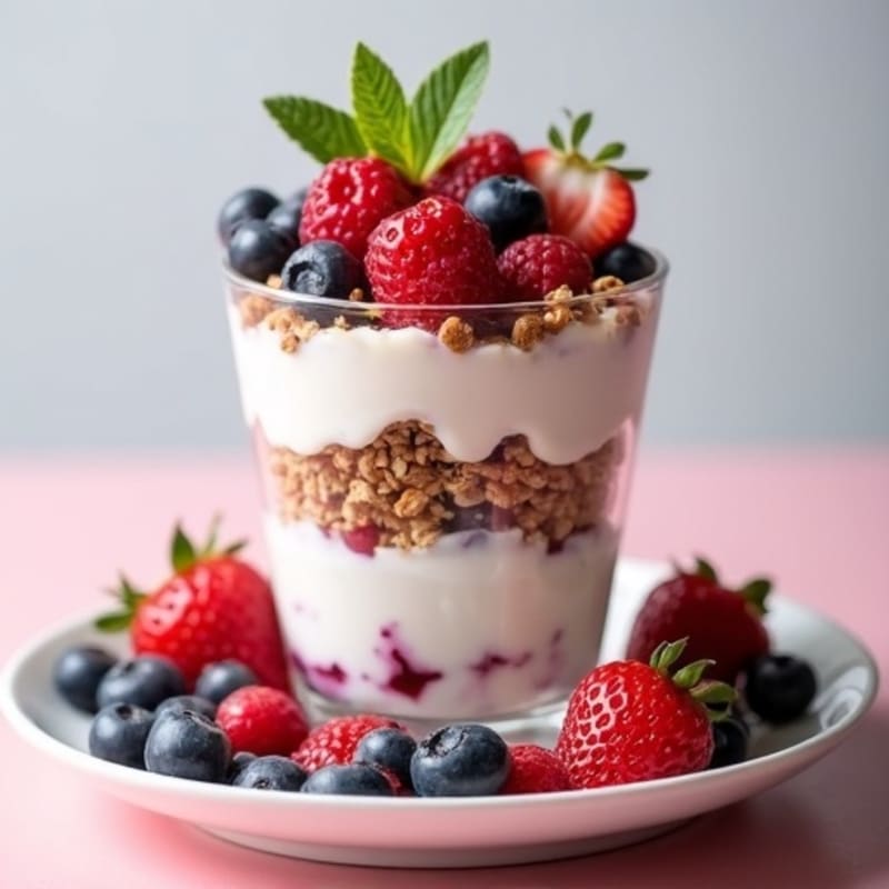 Greek Yogurt Protein Parfait with Mixed Berries
