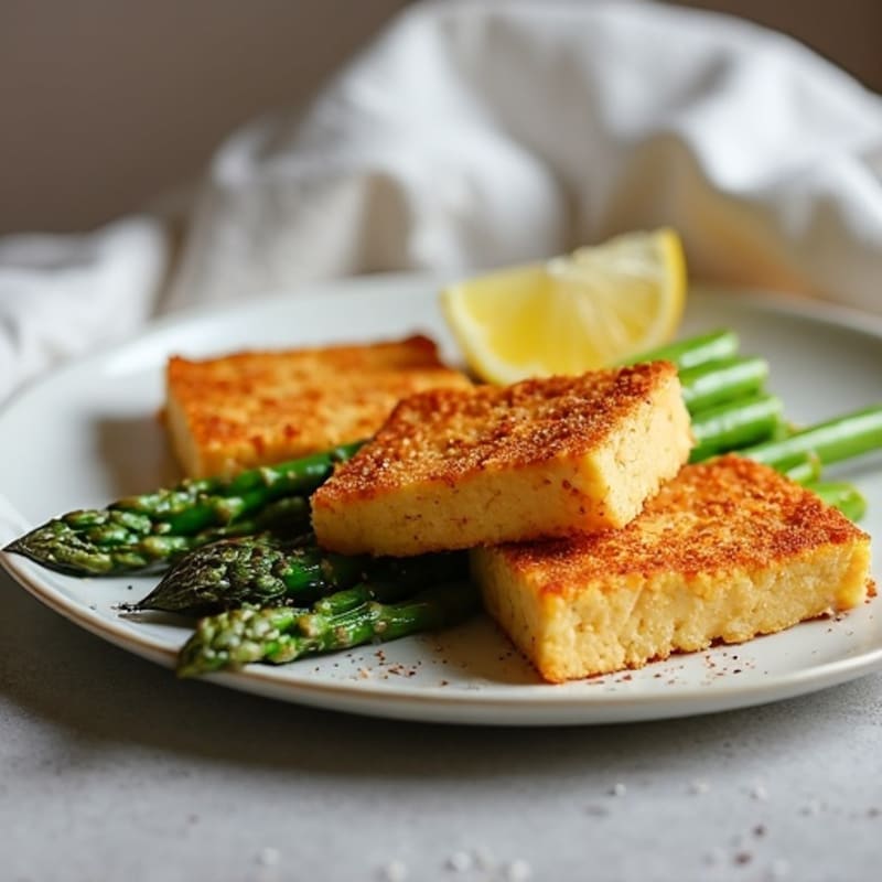 Crispy Baked Tofu with Roasted Asparagus
