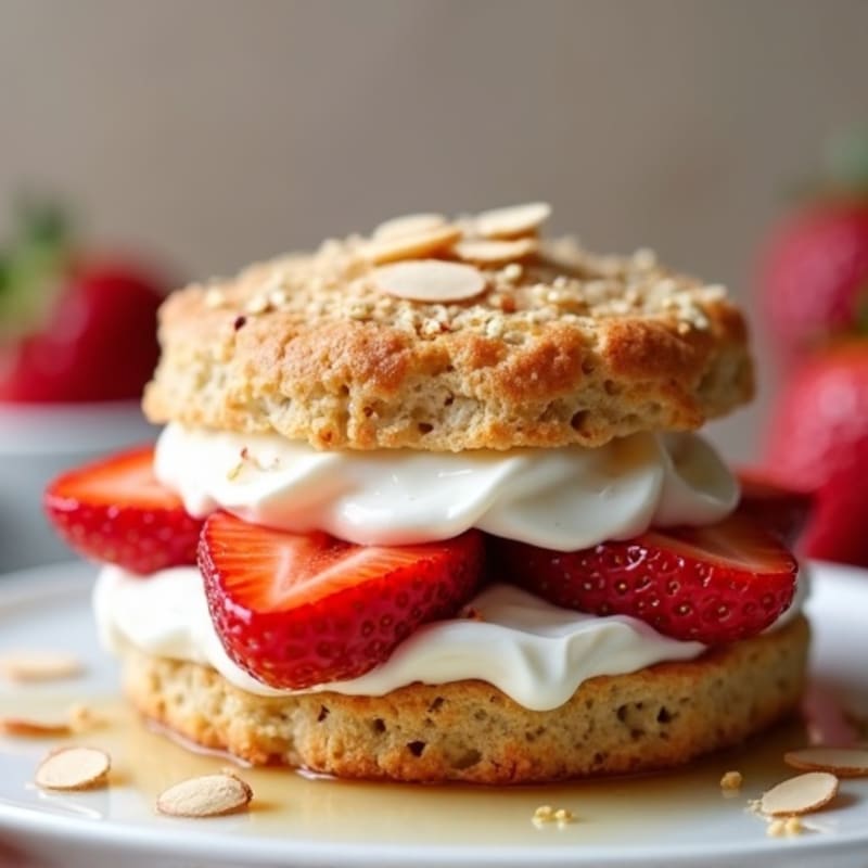 Healthy Strawberry Shortcake with Creamy Yogurt Topping