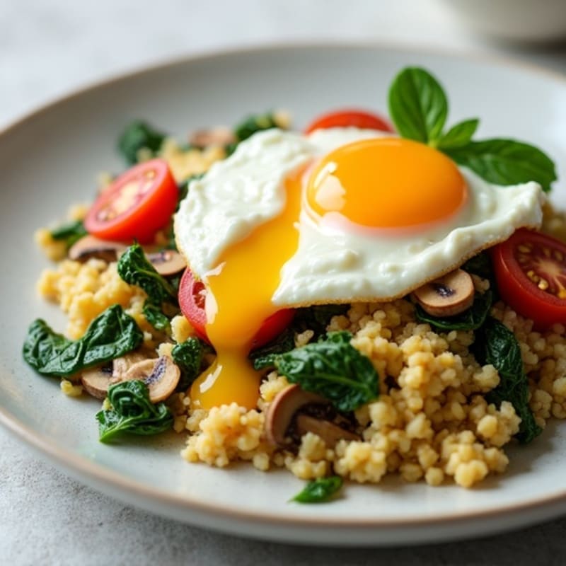 Egg White Veggie Scramble with Cottage Cheese