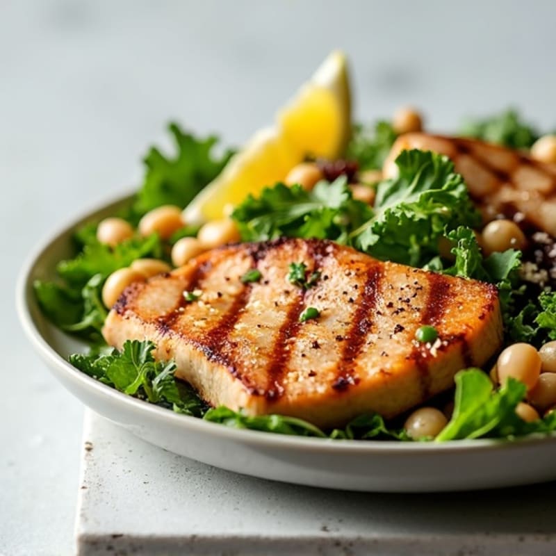 Grilled Tuna and White Bean Salad with Fresh Greens