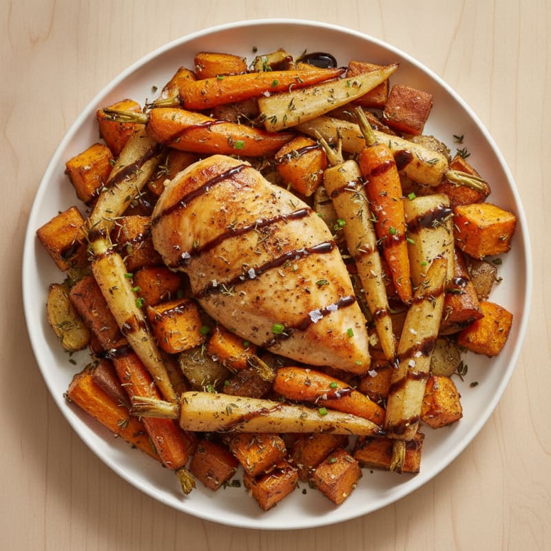Herb-Roasted Chicken and Root Vegetables