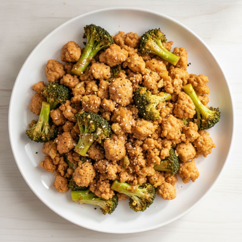Ground Chicken and Broccoli Stir-Fry