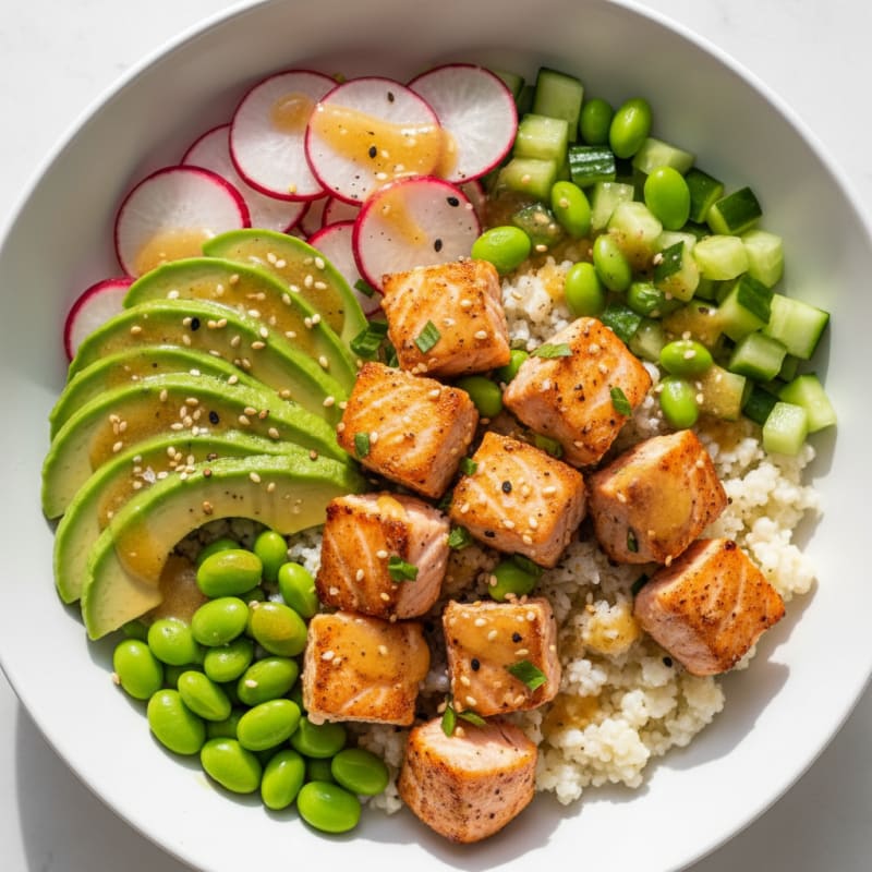 Zesty Salmon and Avocado Sushi Bowl