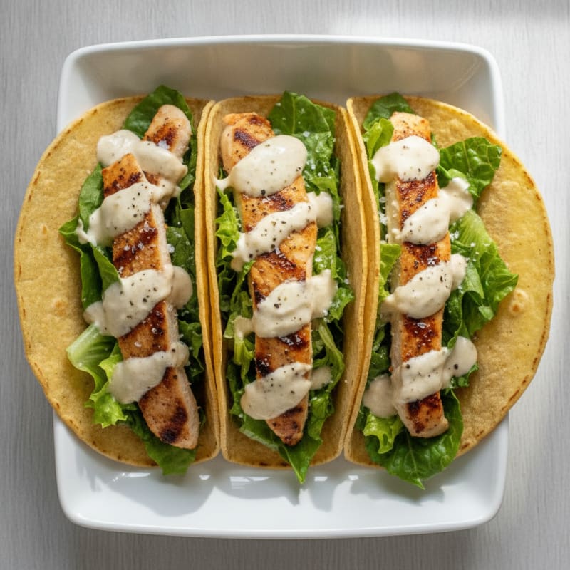 Chicken Caesar Salad Tacos