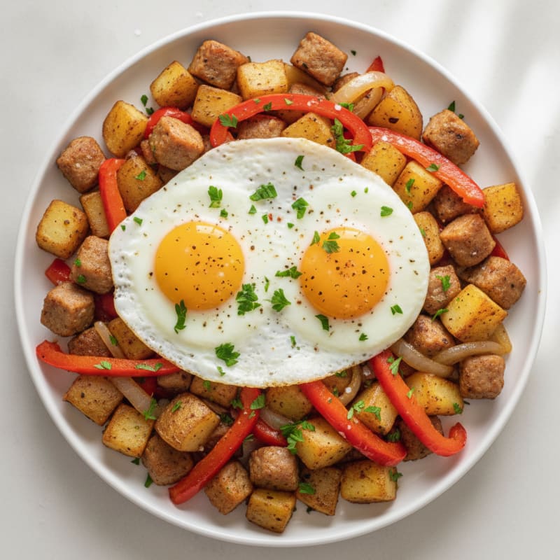 Chicken Sausage and Egg Hash