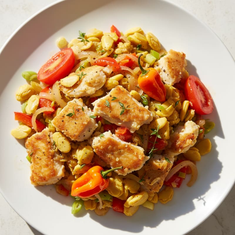 Ackee and Saltfish with Scotch Bonnet