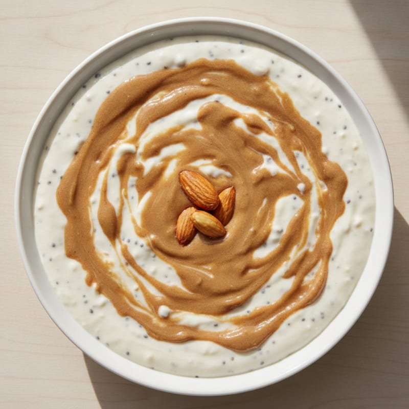 Creamy Greek Yogurt Protein Pudding with Almond Butter Swirl