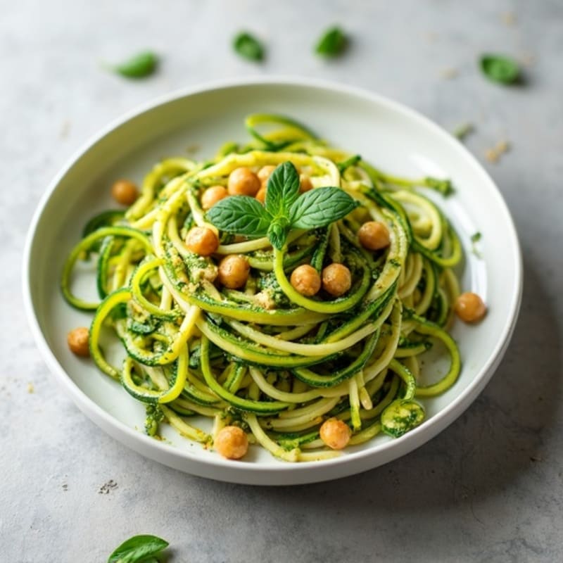Creamy Vegan Pesto Zucchini Noodles