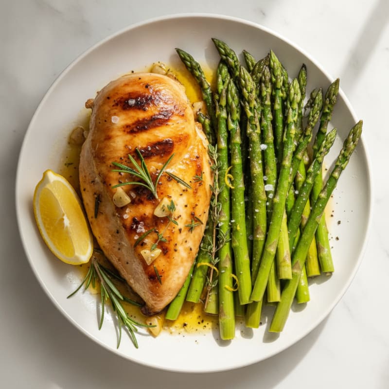 Lemon-Herb Roasted Chicken with Asparagus