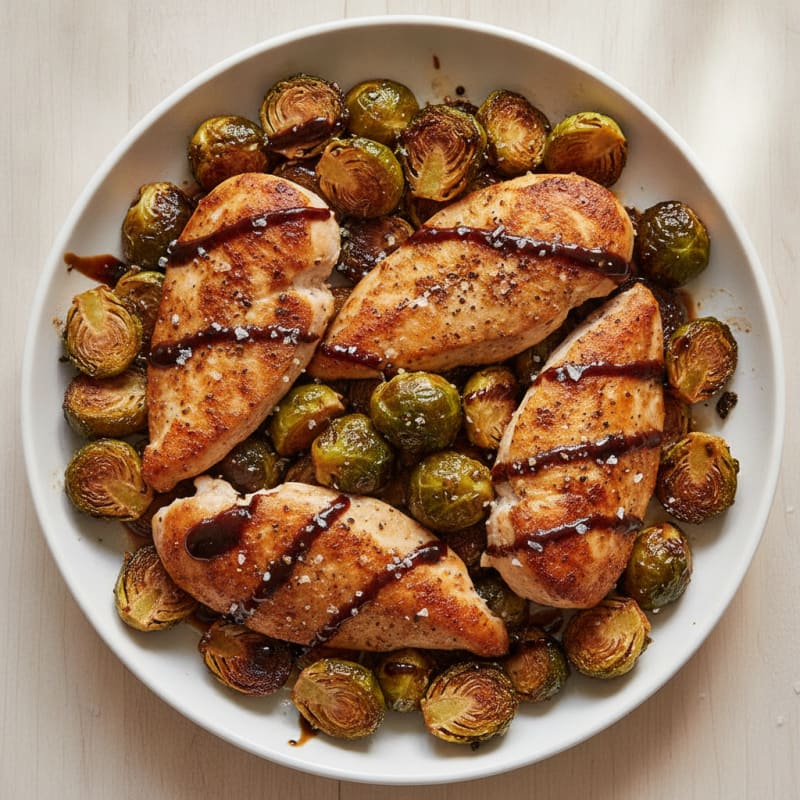 Roasted Balsamic Chicken and Brussels Sprouts