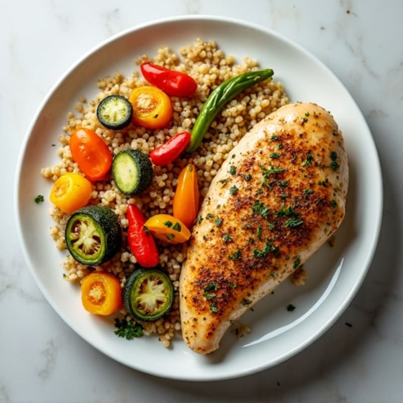 Herb-Crusted Pan Seared Chicken with Roasted Vegetables