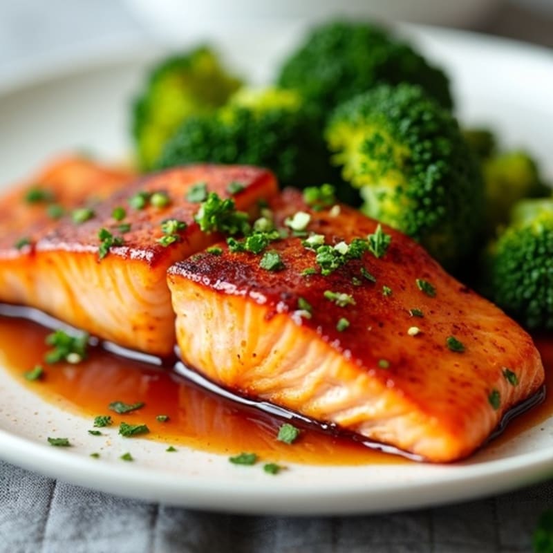 Healthy Teriyaki Glazed Salmon with Roasted Broccoli