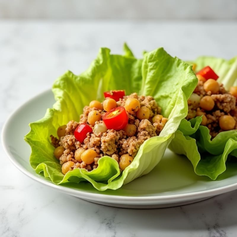 Chickpea and Turkey Crumble Lettuce Wraps