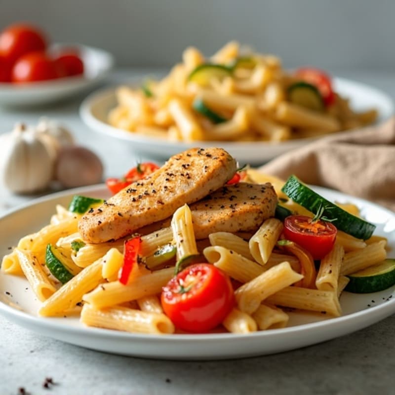 Healthy Spicy Chicken Pasta with Veggies