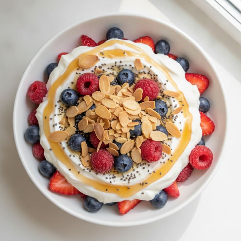 Creamy Greek Yogurt Protein Parfait with Mixed Berries