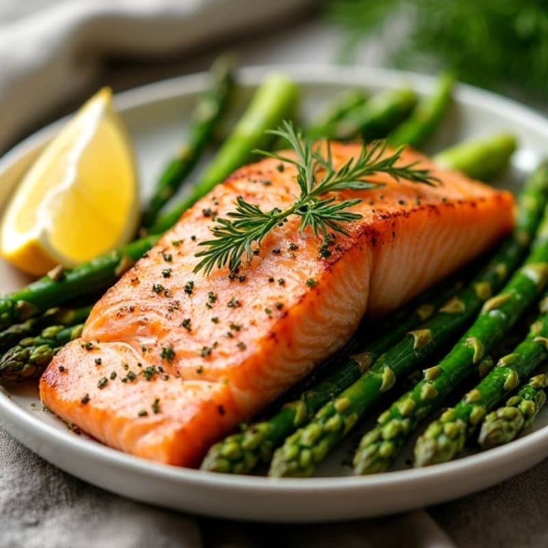 Sheet Pan Roasted Salmon and Asparagus with Lemon-Dill