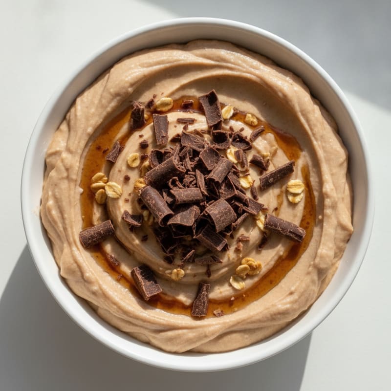 Cottage Cheese Protein Pudding with Dark Chocolate Shavings