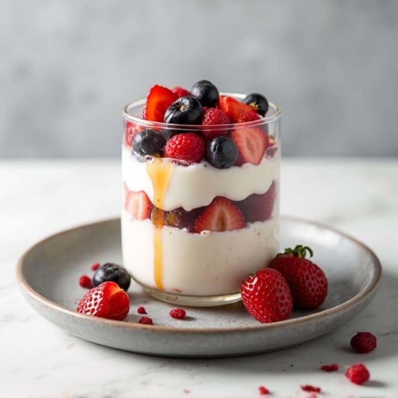 Greek Yogurt Protein Parfait with Mixed Berries