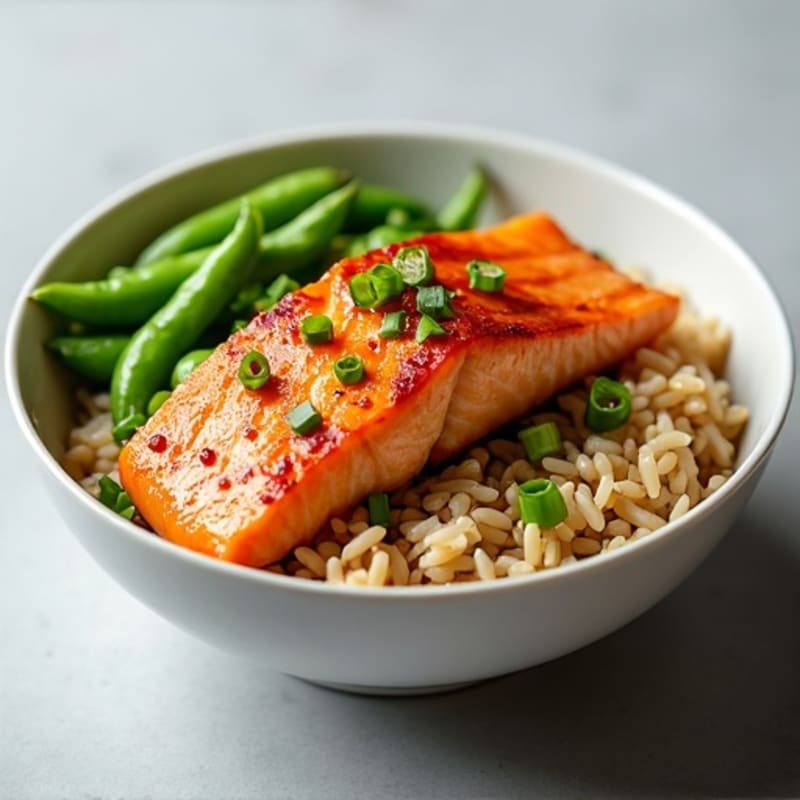 Honey-Ginger Glazed Salmon Rice Bowl