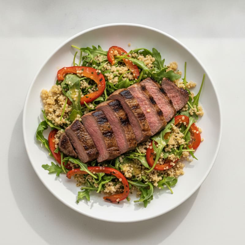 Grilled Beef and Quinoa Salad with Roasted Peppers