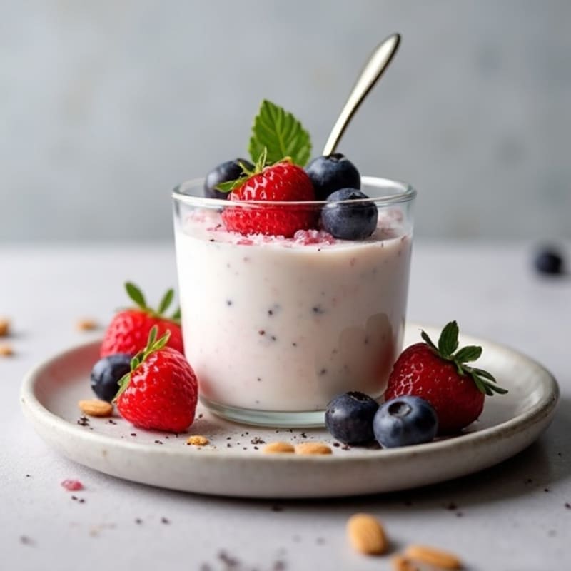 Creamy Greek Yogurt Protein Pudding with Mixed Berries