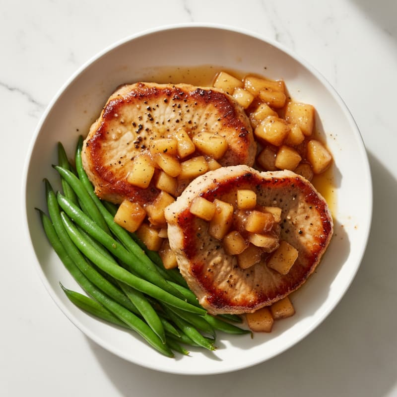 Pan-Seared Pork Cutlet with Apple Chutney