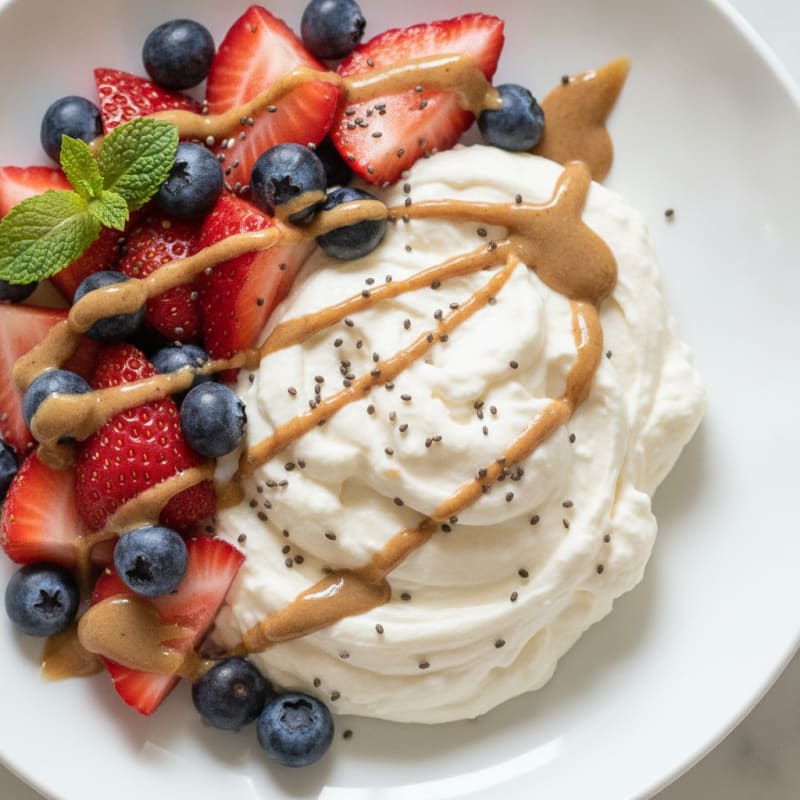 Greek Yogurt Protein Mousse with Fresh Berries