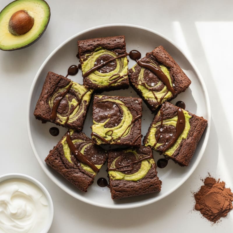 Fudgy Avocado Swirl Brownies