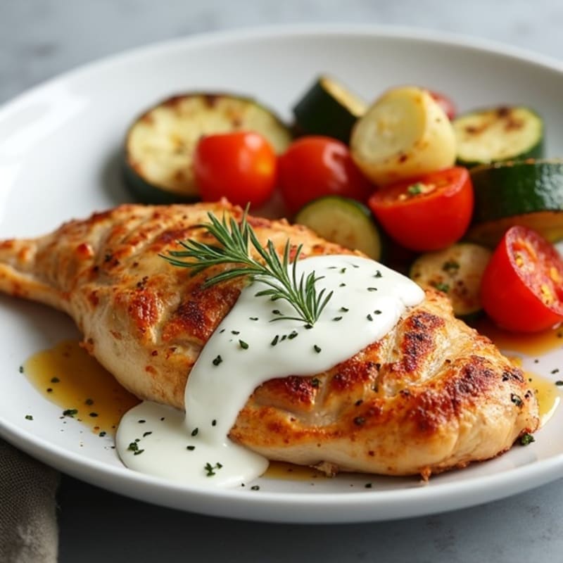 Creamy Spiced Chicken with Roasted Vegetables