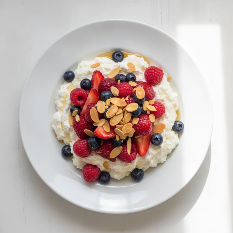 Greek Yogurt Protein Mousse with Mixed Berries