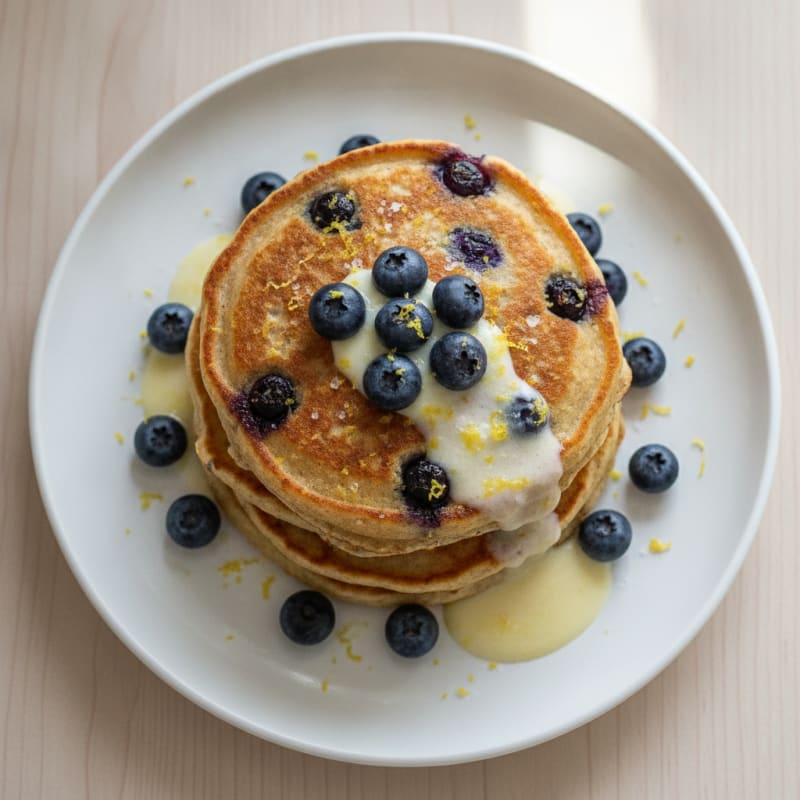 Blueberry Ricotta Pancakes with Lemon Zest
