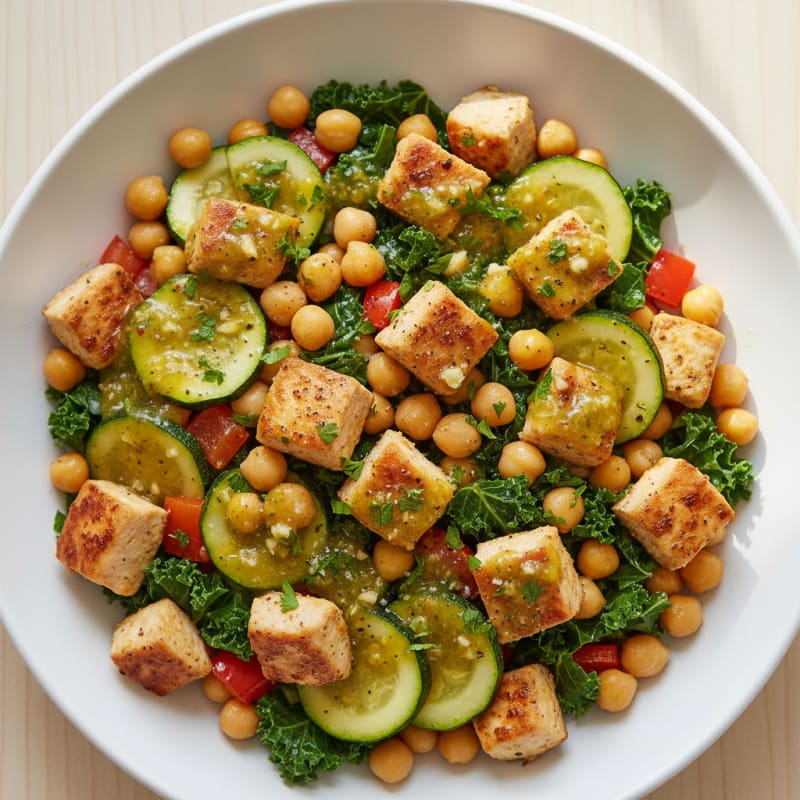 Zesty Lemon-Herb Chickpea & Veggie Bowl