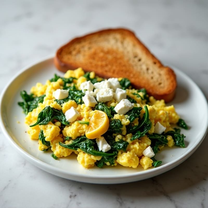 Protein-Packed Spinach and Feta Egg White Scramble